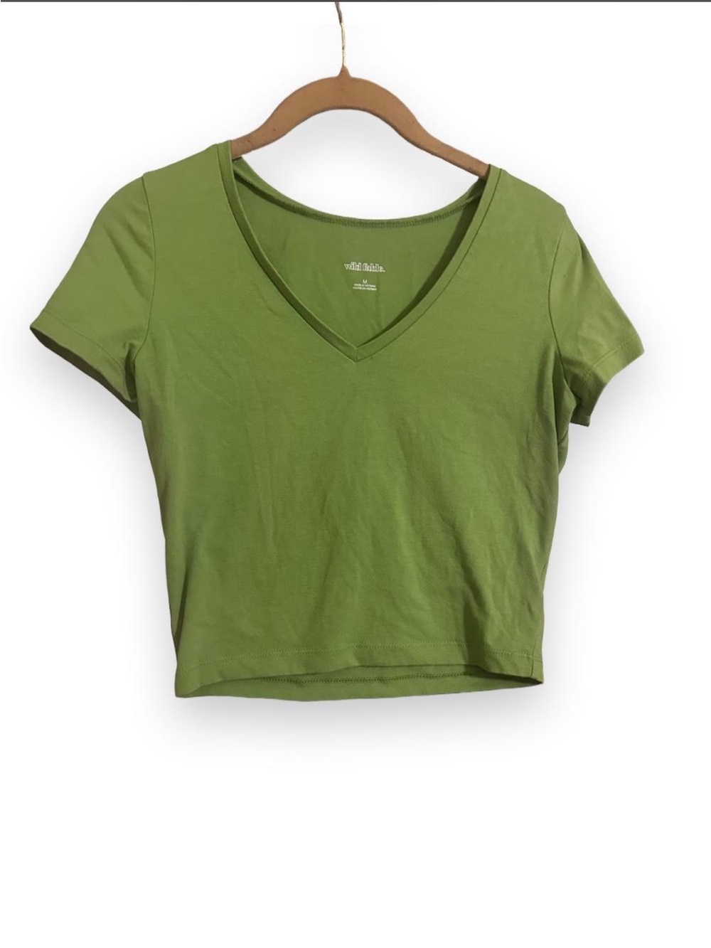 Green V-Neck Crop Top